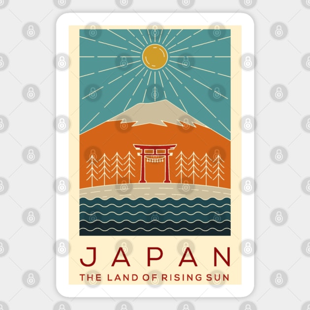 Japan, the land of rising sun traditional poster Magnet by Nosa rez